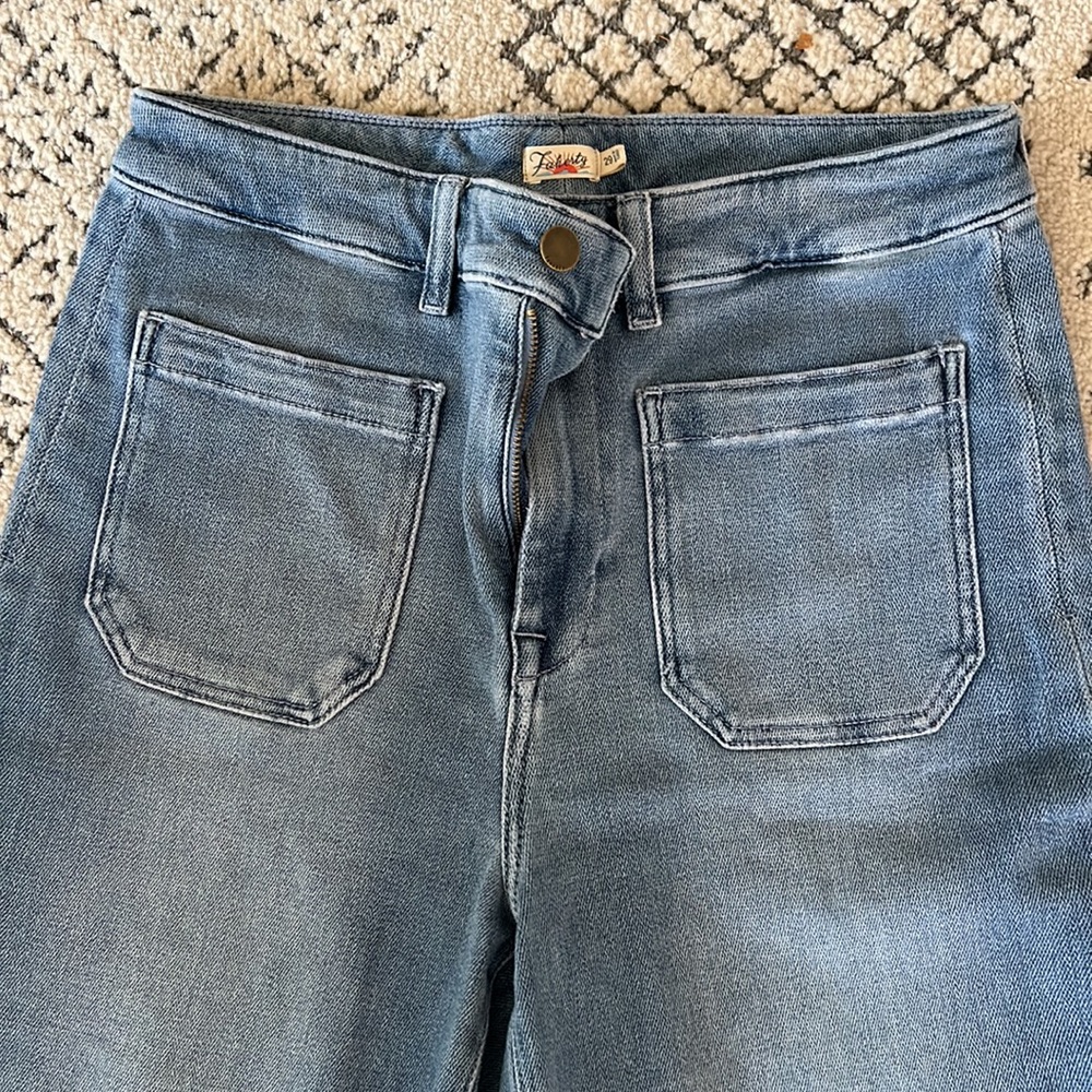 Stretch Terry Wide Leg Pant Midwash